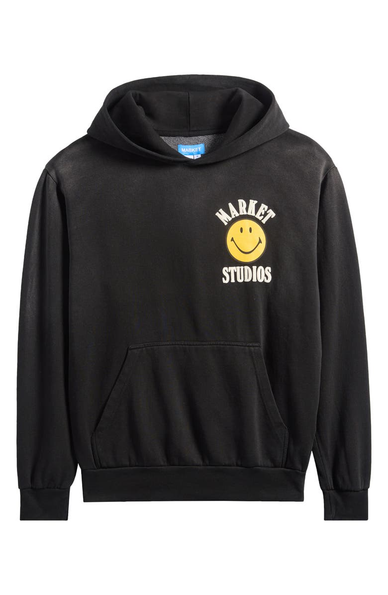 MARKET SMILEY<sup>®</sup> Upside Down Lockup Hoodie, Alternate, color, Jet Black
