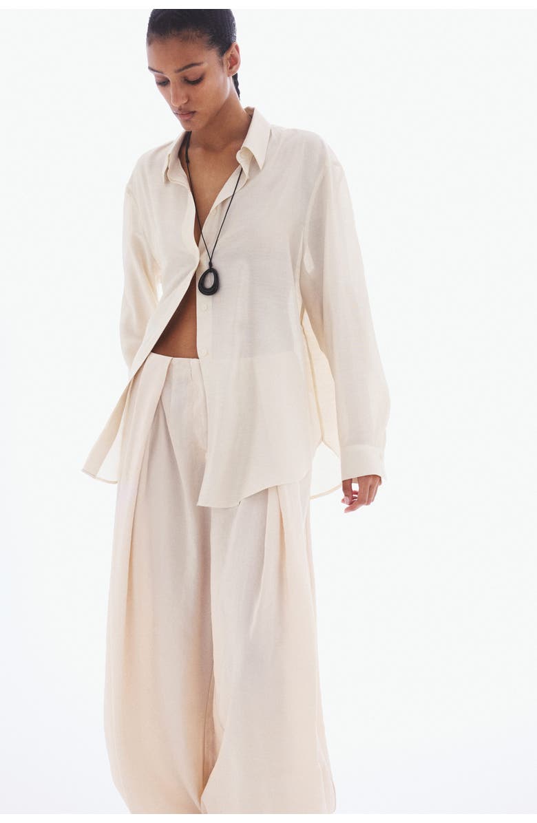 H&M Long Shirt, Alternate, color, Light Beige