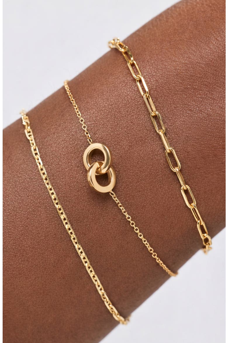 Solid Gold - Duo Links Bracelet, Alternate, color, Gold