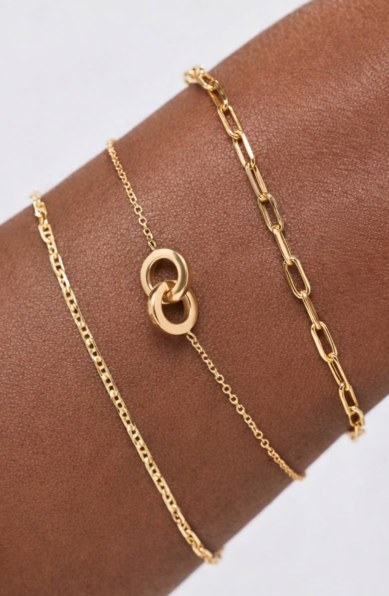 Ana Luisa Solid Gold - Duo Links Bracelet, Alternate, color, Gold