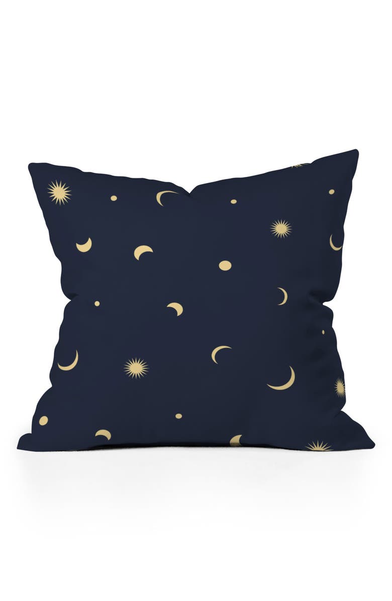 Deny Designs Celestial Moon & Stars Throw Pillow, Main, color, Navy
