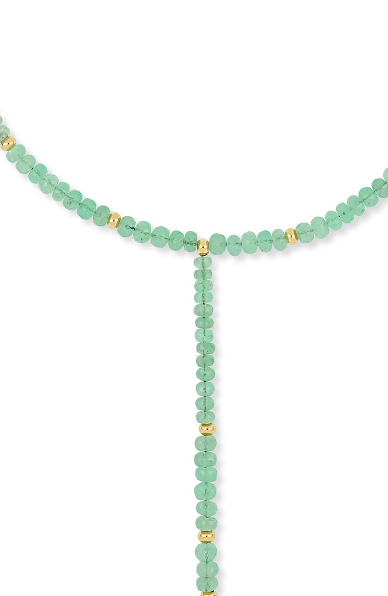 Bony Levy 14K Gold Iris Emerald Beaded Tennis Necklace, Alternate, color, Green