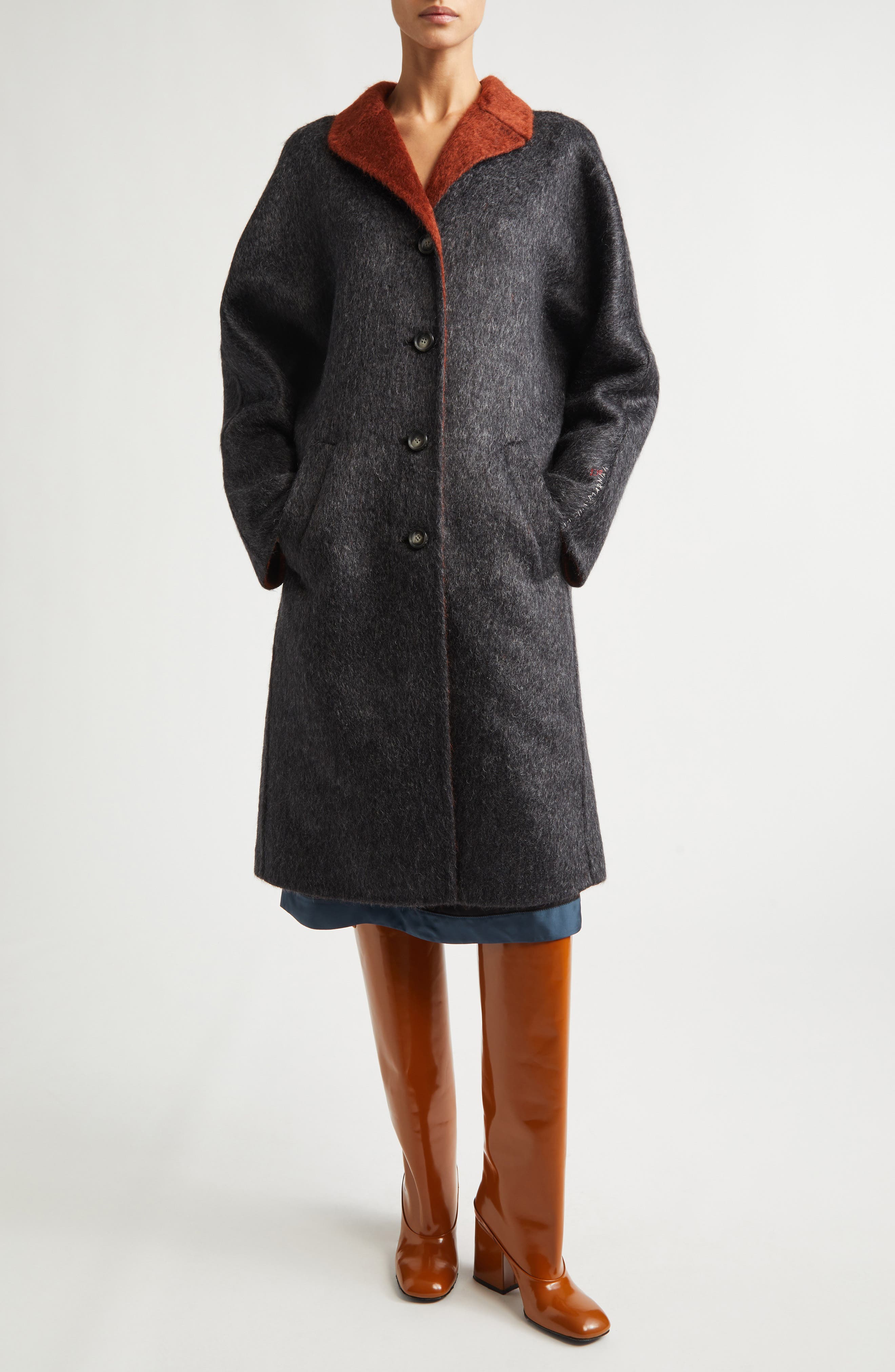 Double Splittable Virgin Wool & Mohair Blend Coat