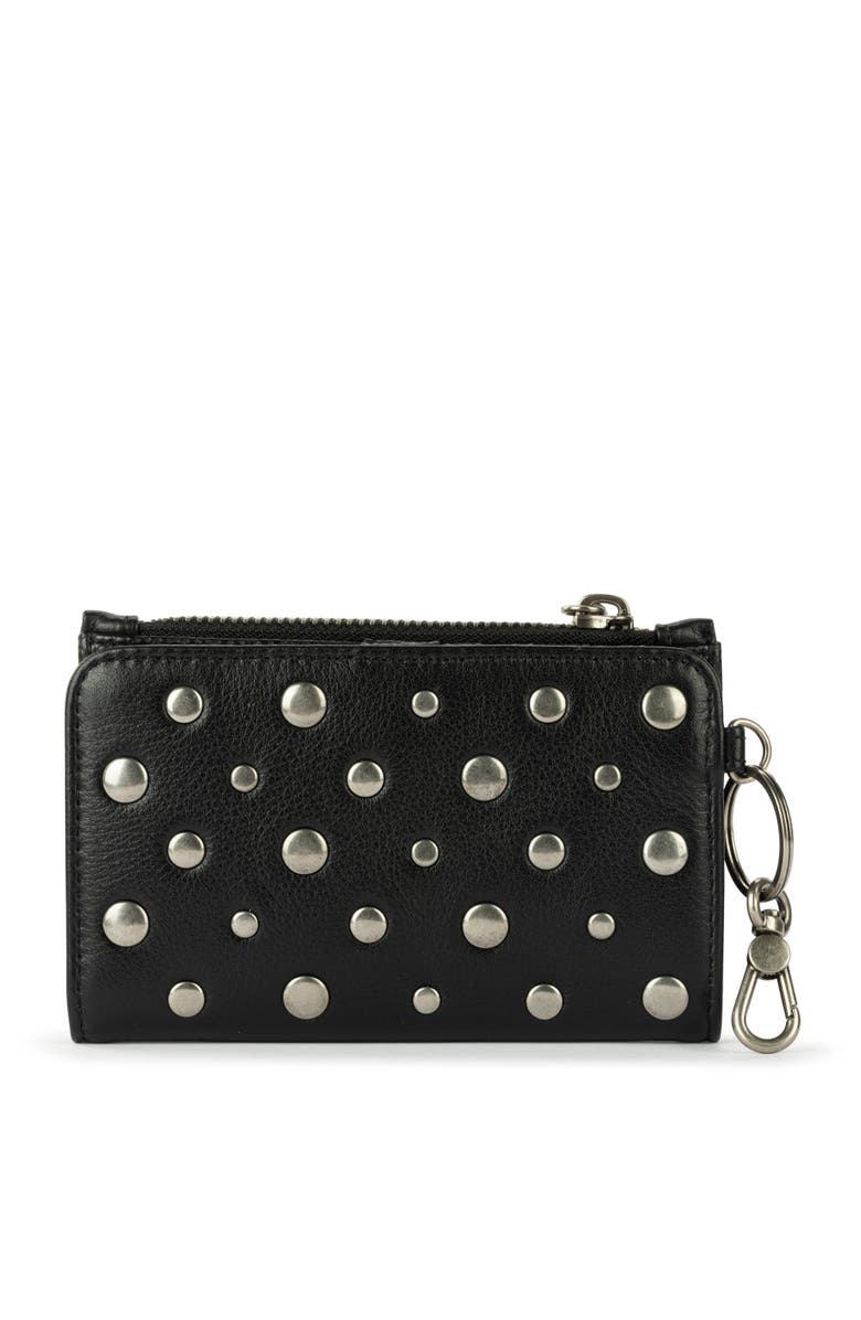 The Sak Encino Leather Card Wallet, Alternate, color, Black Silver Stud