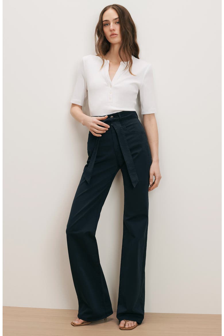 Rosanna Corset High Waist Wide Leg Jeans, Alternate, color, NAVY