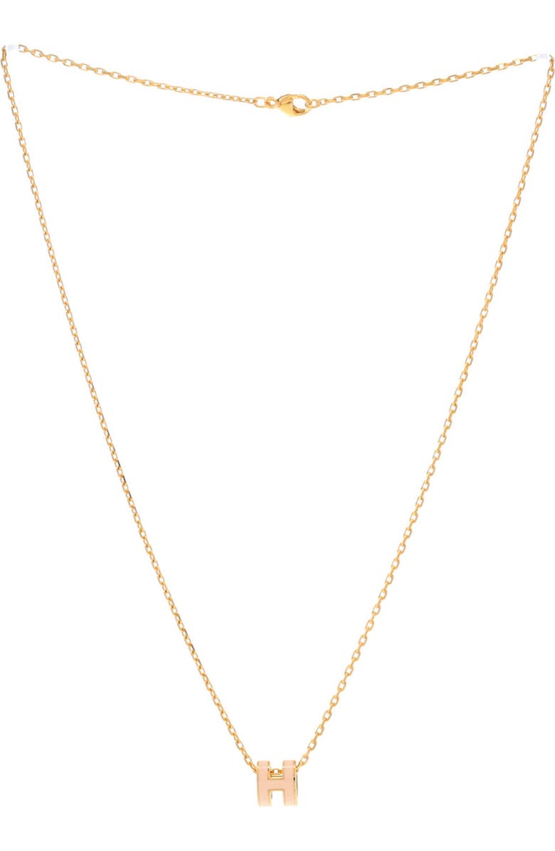 Pre-Owned Hermes Pop H Pendant Chain Necklace Metal and Enamel Mini, Alternate, color, Pink