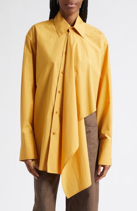 Tess Relaxed Fit Cascade Front Button-Up Shirt
