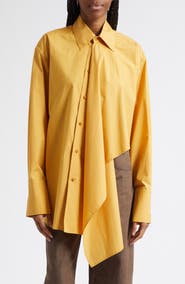 OSSOU Tess Relaxed Fit Cascade Front Button-Up Shirt