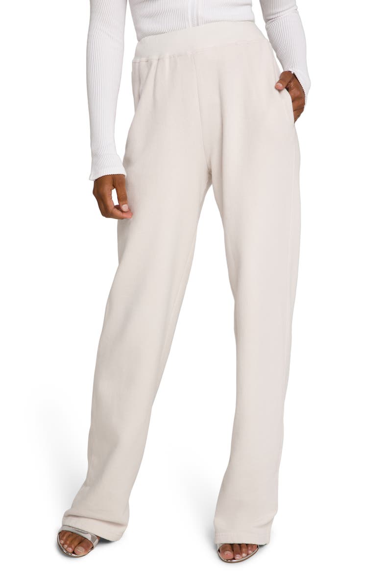 Terry Fleece Wide Leg Sweatpants, Main, color, BONE001