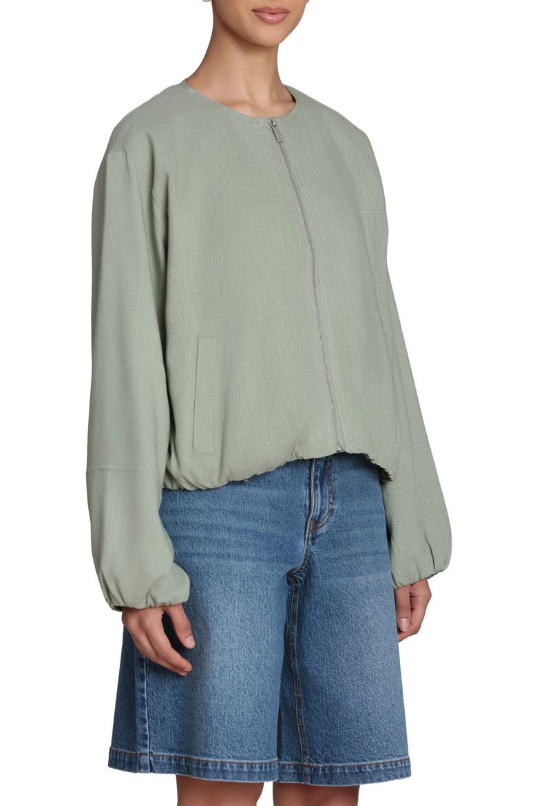 Bubble Sleeve Full Zip Jacket, Alternate, color, SOFT SAGE