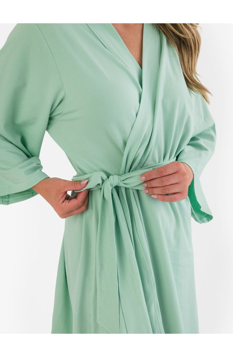 RuffleButts Modal Blend Women's Maternity Robe, Alternate, color, Sage