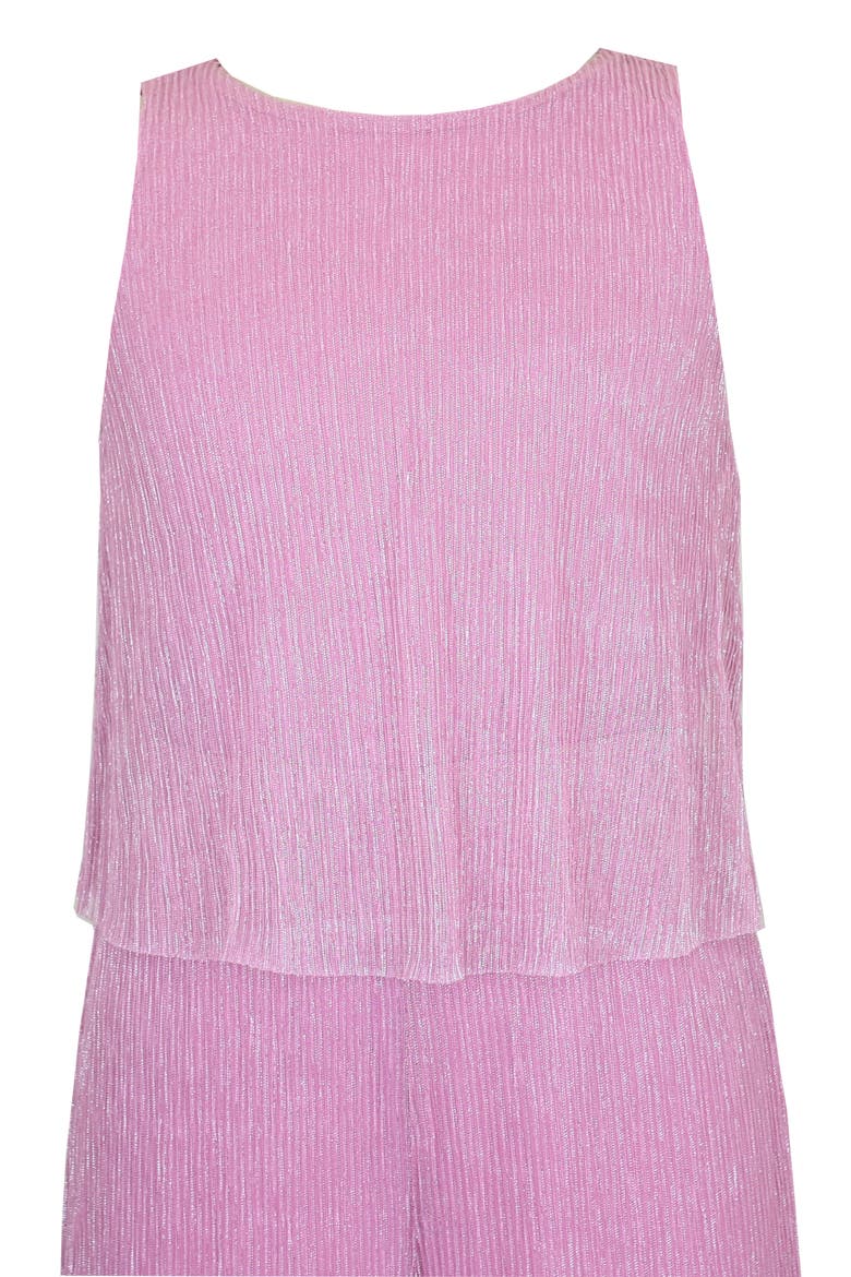 Kids' Metallic Plissé Jumpsuit, Alternate, color, PINK