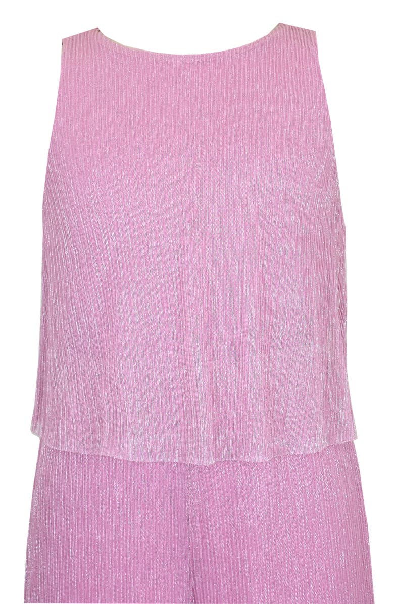 Zunie Kids' Metallic Plissé Jumpsuit, Alternate, color, Pink