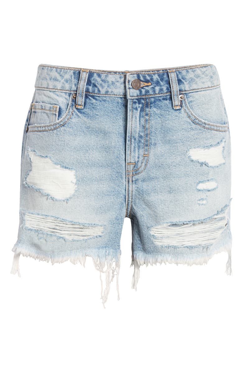 HIDDEN JEANS Distressed Boyfriend Denim Shorts, Alternate, color, Light Wash