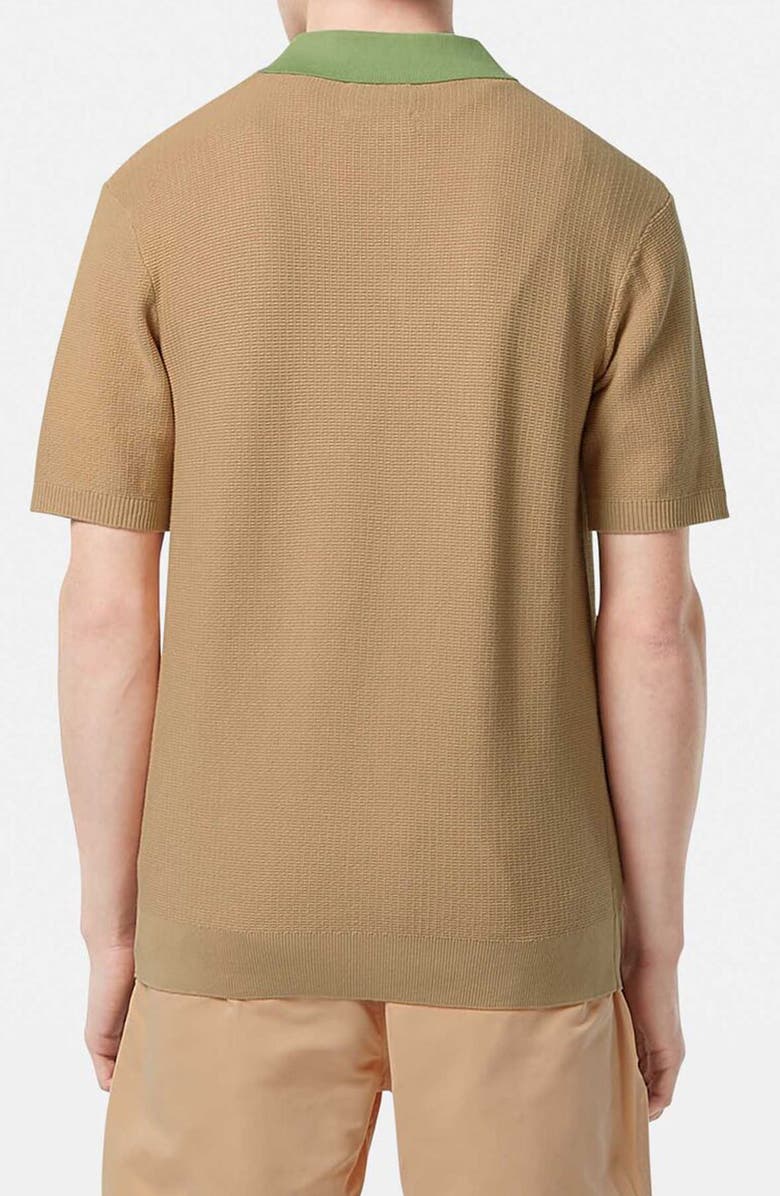 Scotch & Soda Textured Cotton Knit Polo, Alternate, color, Soft Camel