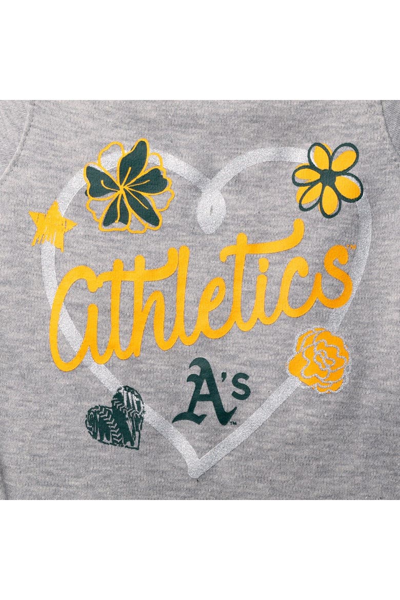 Girls Newborn & Infant Green/Gold/Heathered Gray Oakland Athletics 3-Pack Batter Up Bodysuit Set, Alternate, color, Green