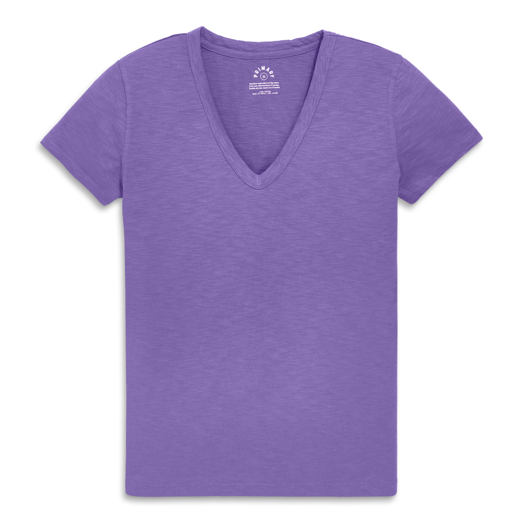 Shop Primary Adult Classic Slub V-neck Tee In Violet