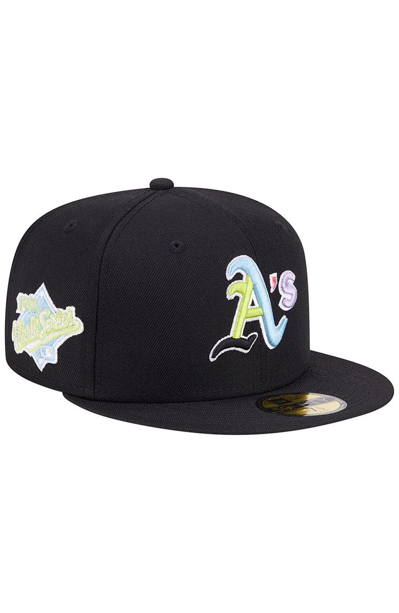 New Era Men's New Era Black Oakland Athletics Multi-Color Pack 59FIFTY Fitted Hat, Main, color, 