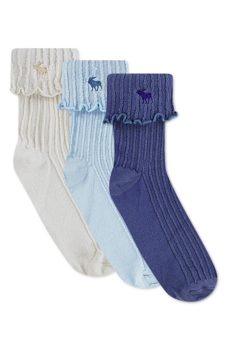abercrombie kids Kids' Assorted 3-Pack Crew Socks, Alternate, color, Oatmeal Heather