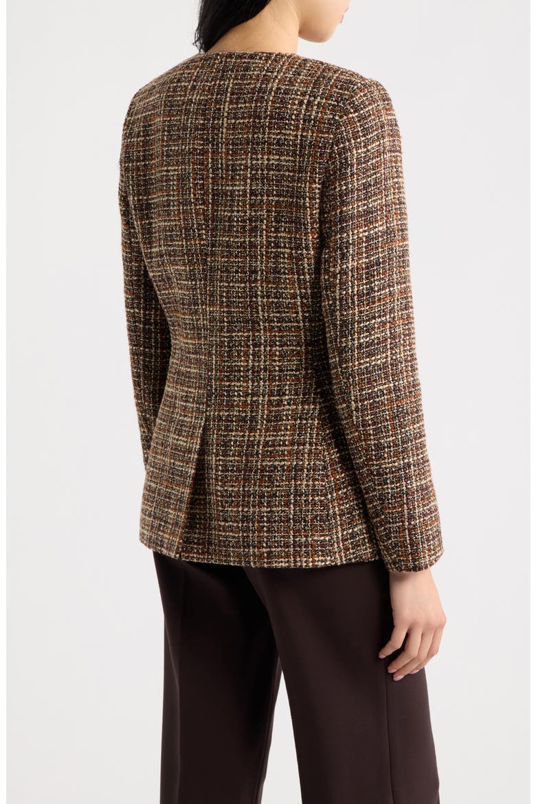 Collarless Blazer, Alternate, color, DEEP MAHOGANY MULTI