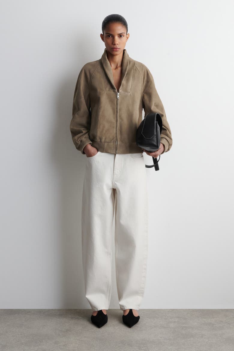Bay Barrel-Leg Jeans, Main, color, CREAM