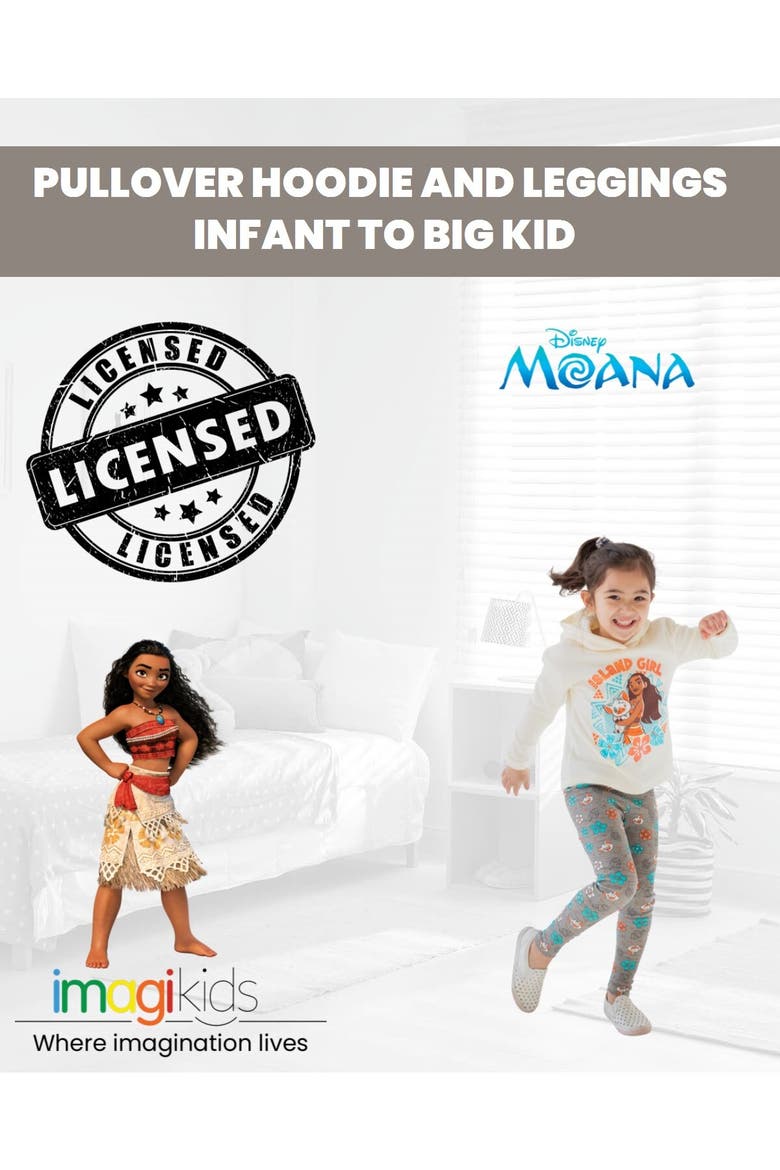 Moana 2-Piece Hoodie and Leggings Set, Alternate, color, Oatmeal Moana Pua