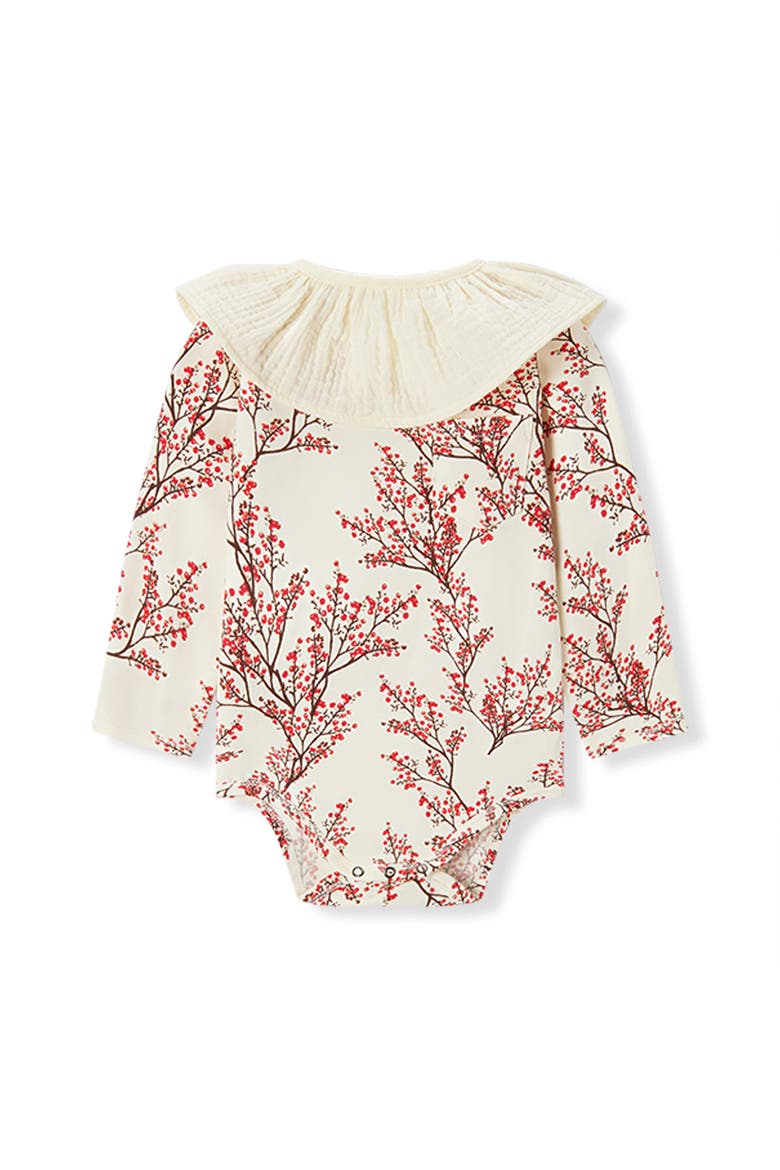 Cotton Stretch Removable Collar Long Sleeve One Piece, Main, color, Winterberry