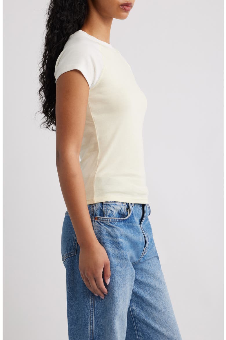 Short Raglan Sleeve Cotton T-Shirt, Alternate, color, YELLOW
