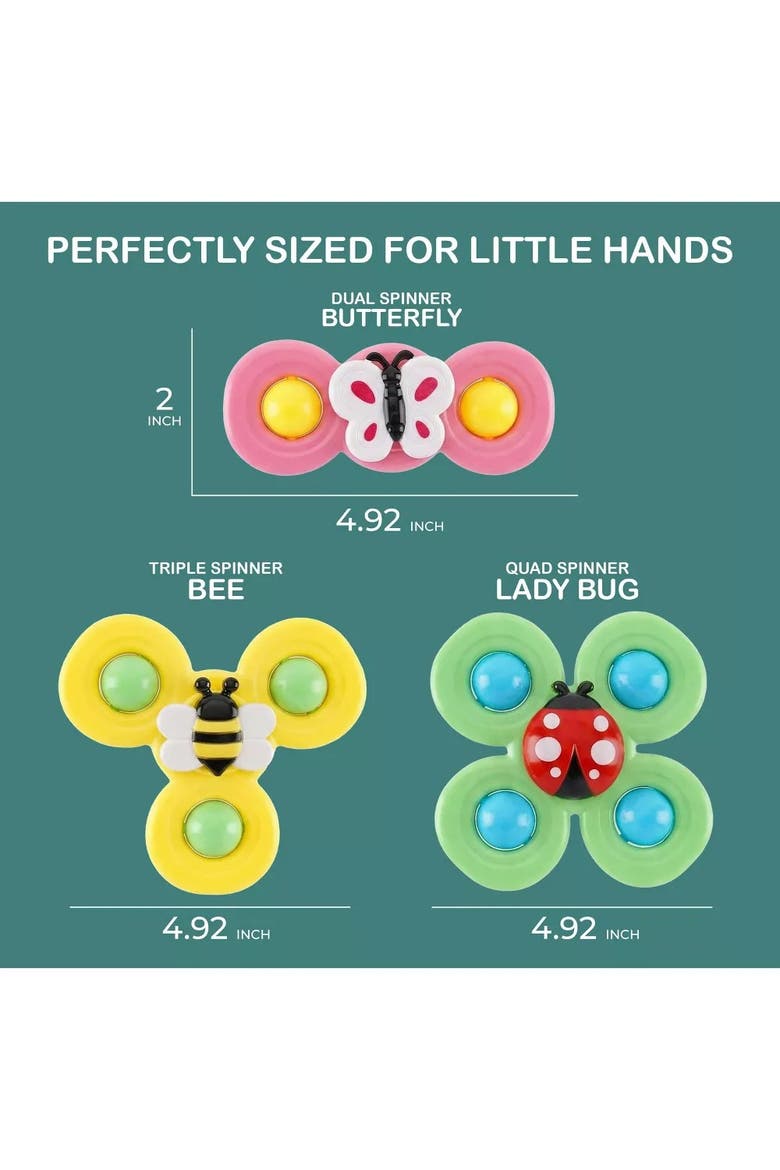 Suction Cup Spinner Sensory Bath Toy Set, Alternate, color, Multicolor
