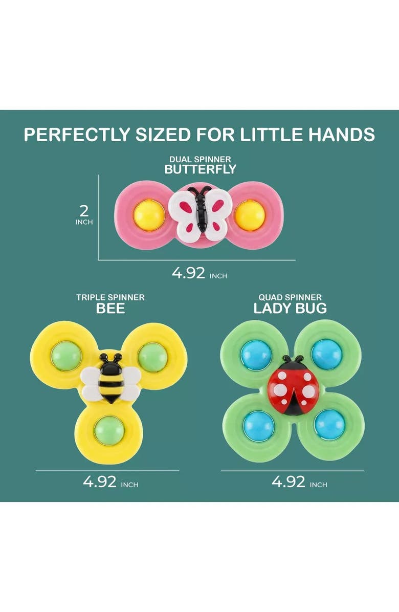Sperric Suction Cup Spinner Sensory Bath Toy Set, Alternate, color,