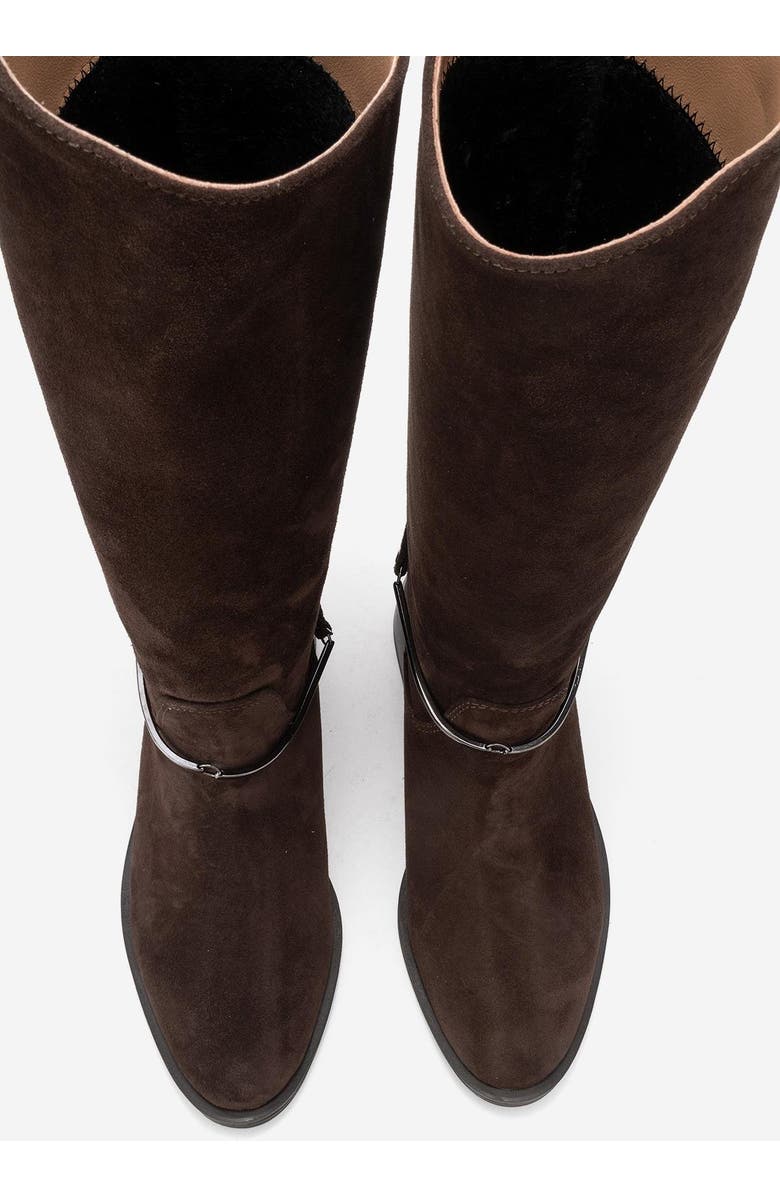 Forever & Always Shoes Ansel Leather Riding Boot, Alternate, color, Brown Suede