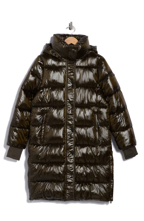 Bcbgeneration Pillow 3/4 Hooded Longline Puffer Coat In Blue