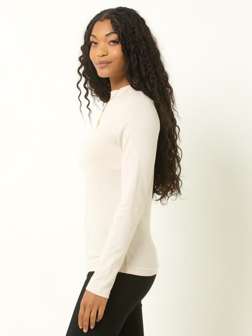 Single Stitch Long Sleeve Knit Top In White