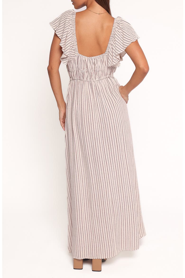 Martin Stripe Cap Sleeve Maxi Dress, Alternate, color, CHERRY RED STRIPE
