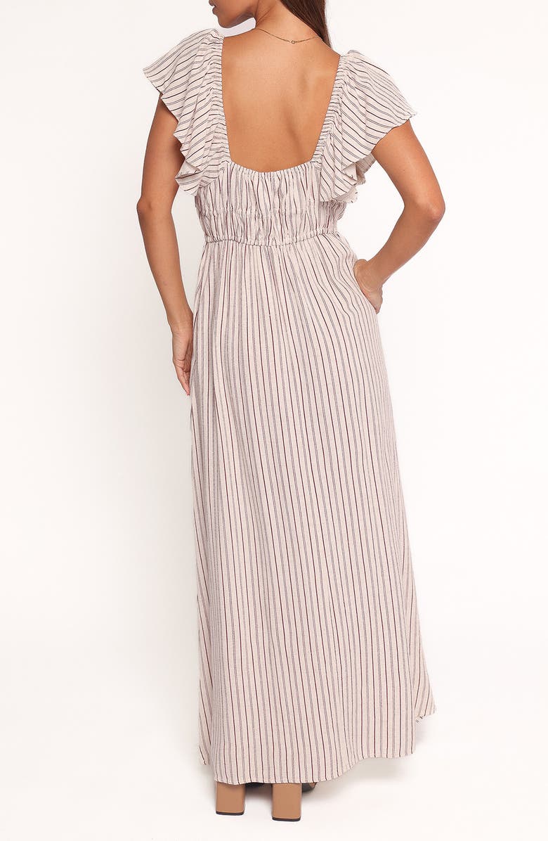 Petal & Pup Martin Stripe Cap Sleeve Maxi Dress, Alternate, color, Cherry Red Stripe