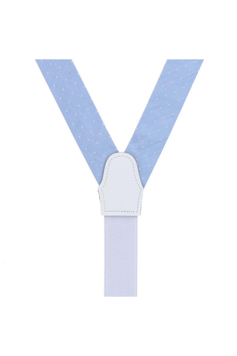Churchill Chambray Polka Dot Linen Blend Formal End Suspenders, Alternate, color, Light Blue with Polka Dots