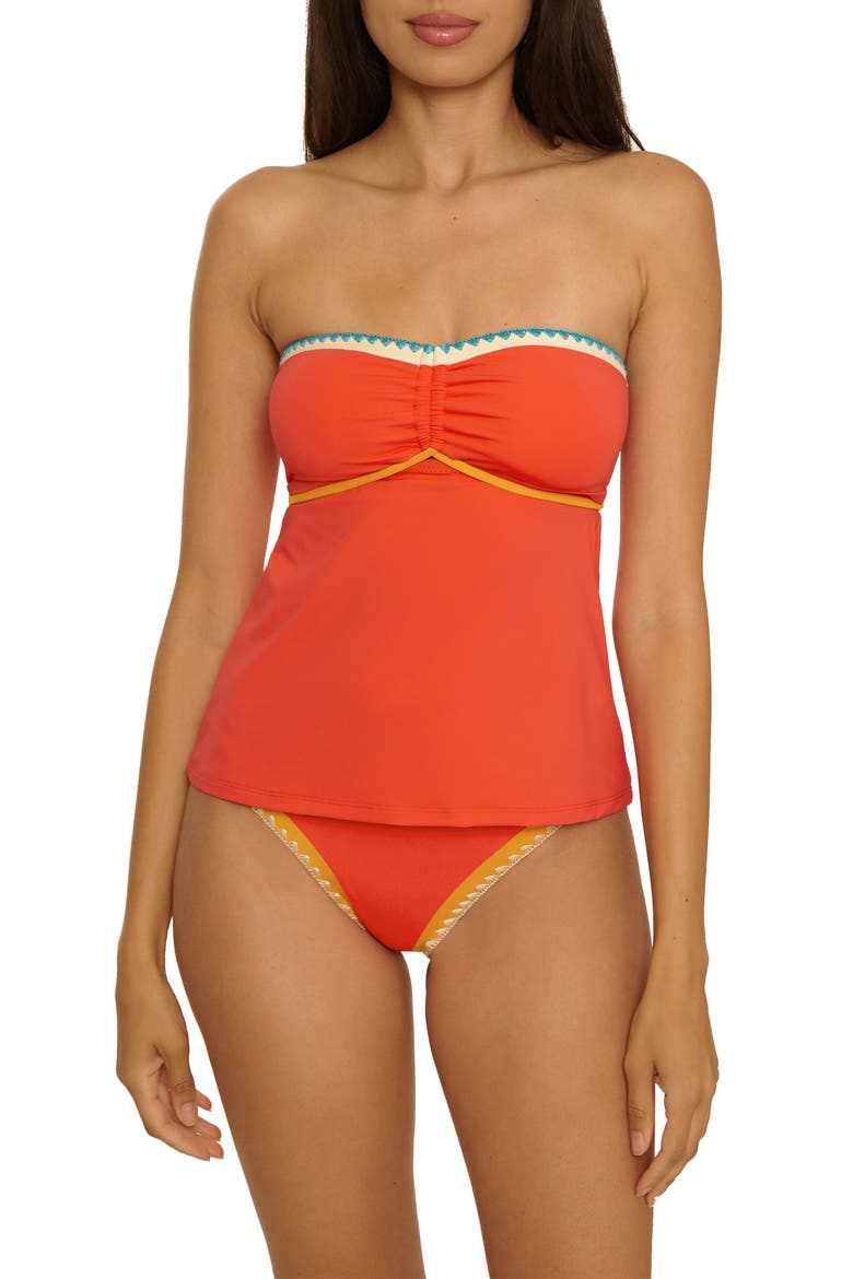 Avila Bandeau Tankini Top, Alternate, color, SCARLET