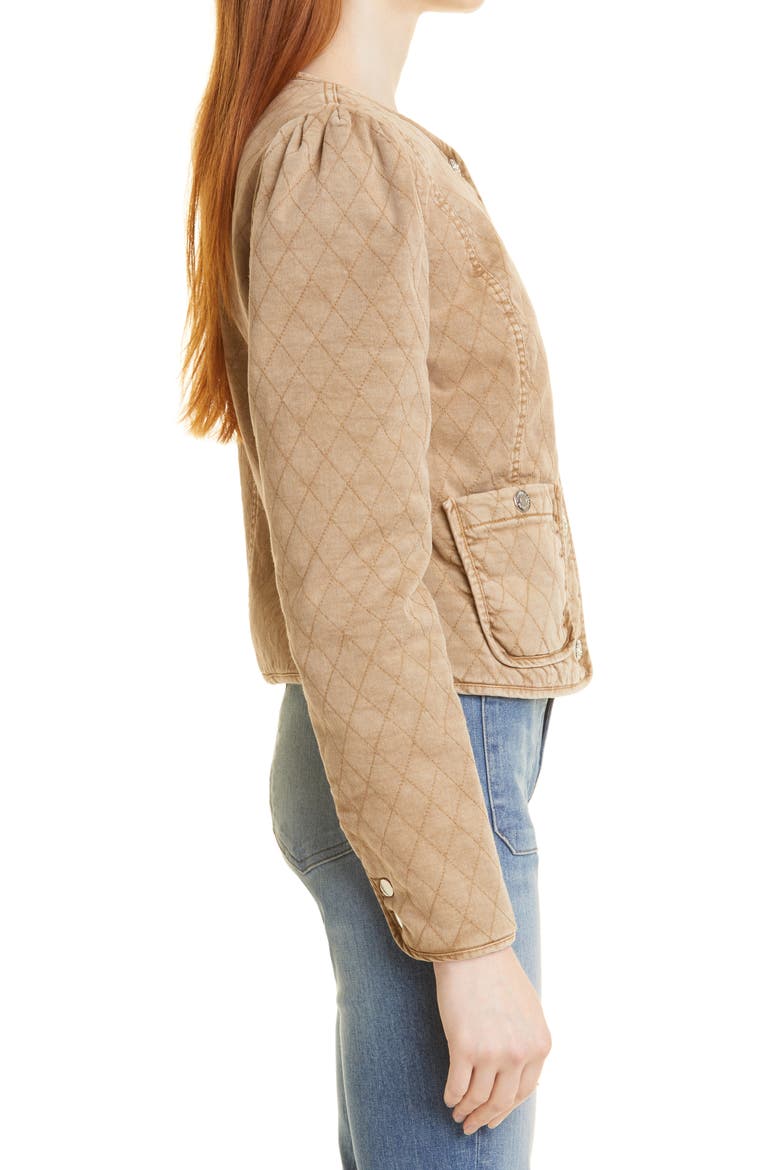 Camilla Stretch Cotton Quilted Jacket, Alternate, color, TAN SIERRA