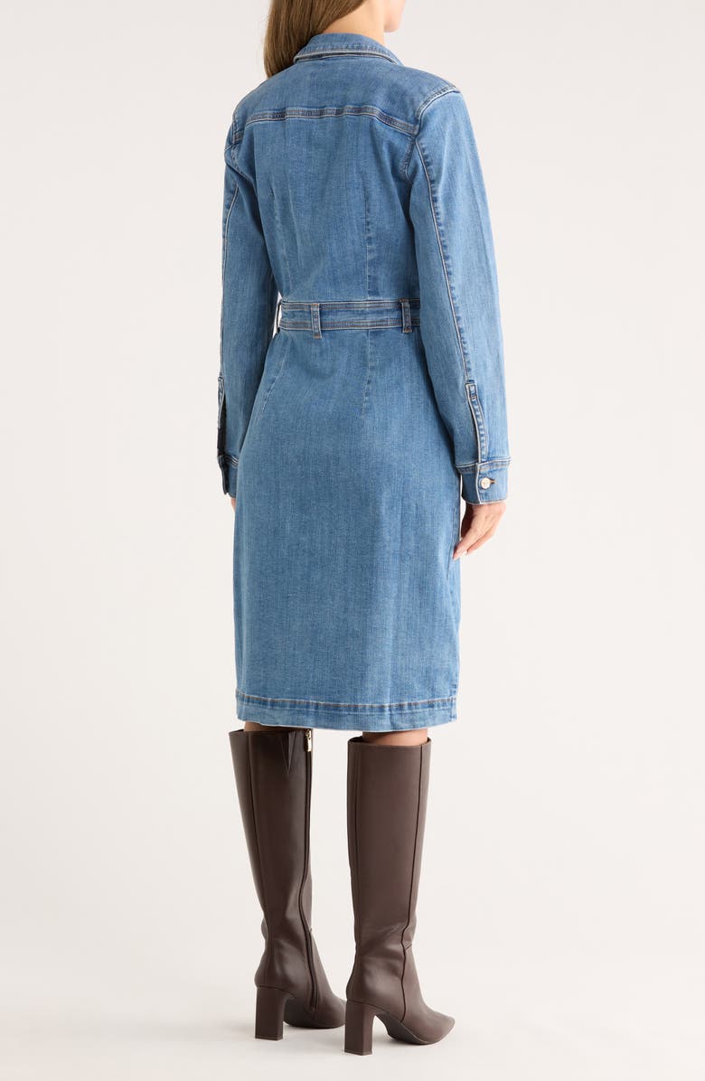 7 For All Mankind Long Sleeve Denim Shirtdress, Alternate, color, Saltwater