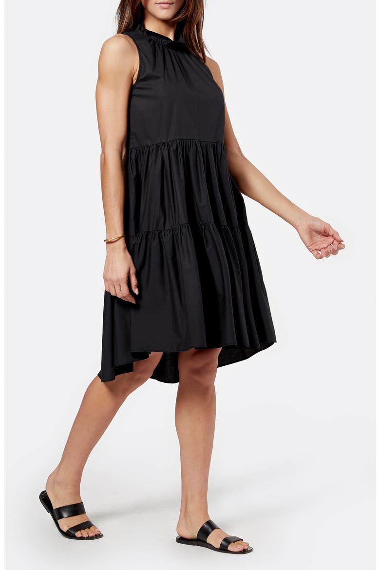 Carlo Tiered Poplin Dress, Alternate, color, CAVIAR