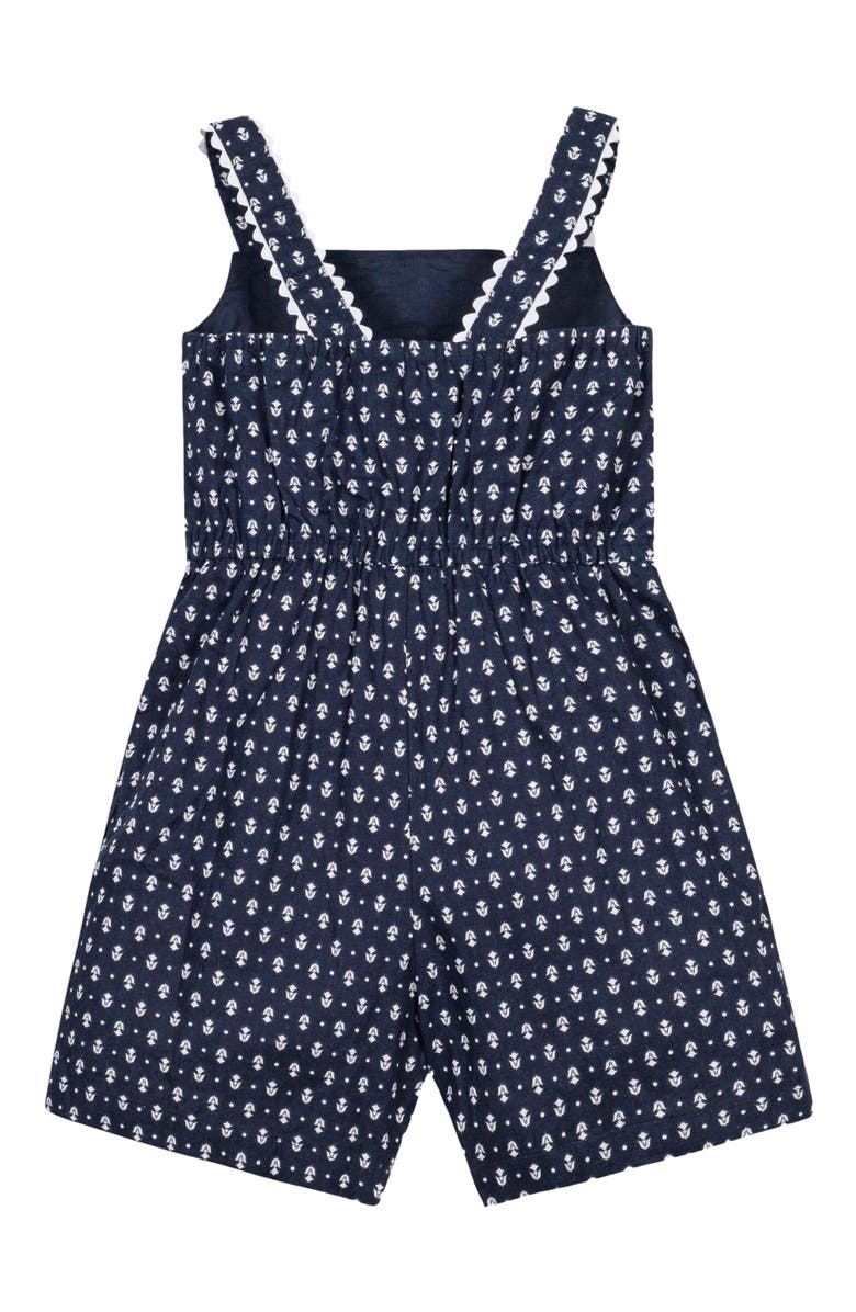 Hope & Henry Girls' Scallop Trim Button Front Linen Romper, Kids, Alternate, color, 