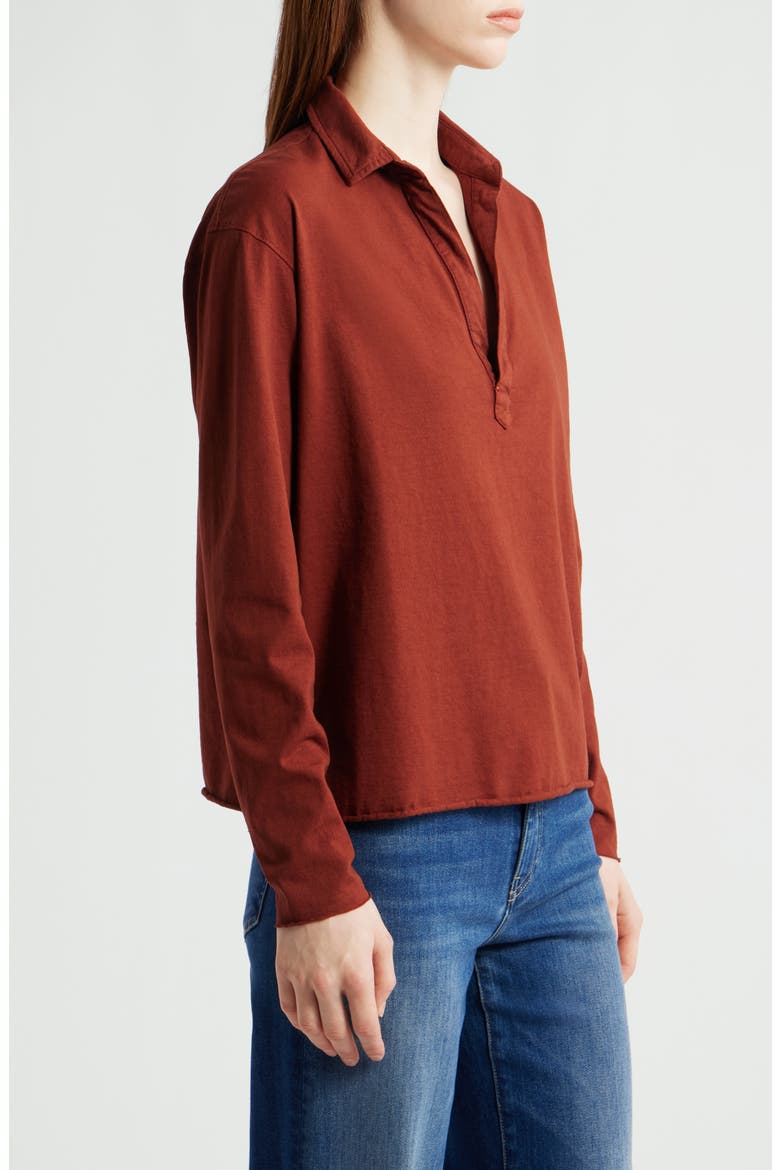Patrick Popover Henley, Alternate, color, REDWOOD