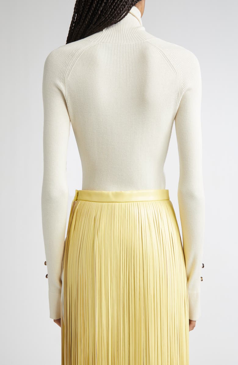 Proenza Schouler Belle Silk Turtleneck Sweater, Alternate, color, Off White