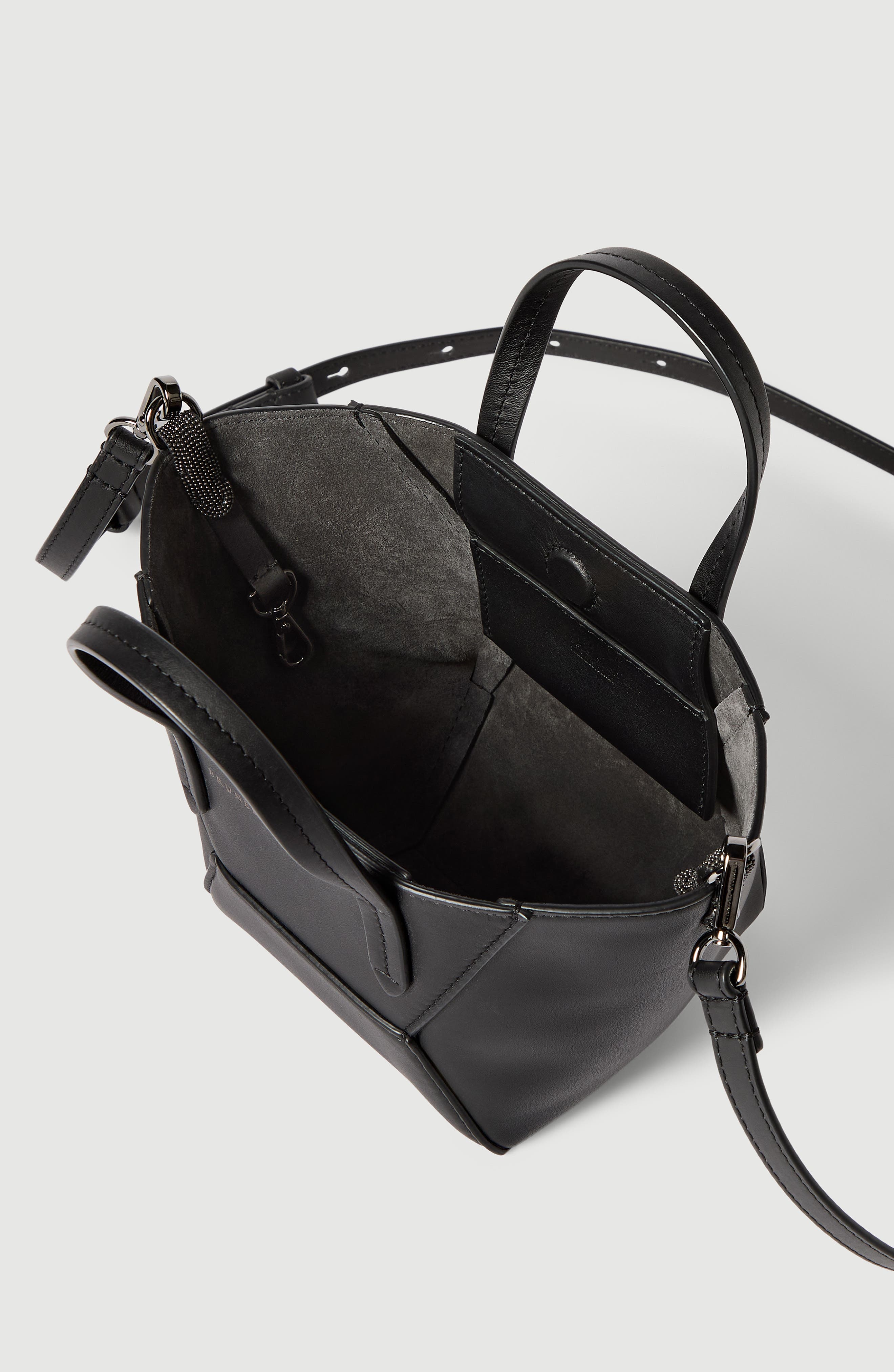 BC Duo mini bag in calfskin with monili, Alternate, color, Black