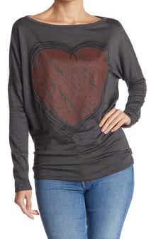 GO COUTURE Printed Boatneck Sweater