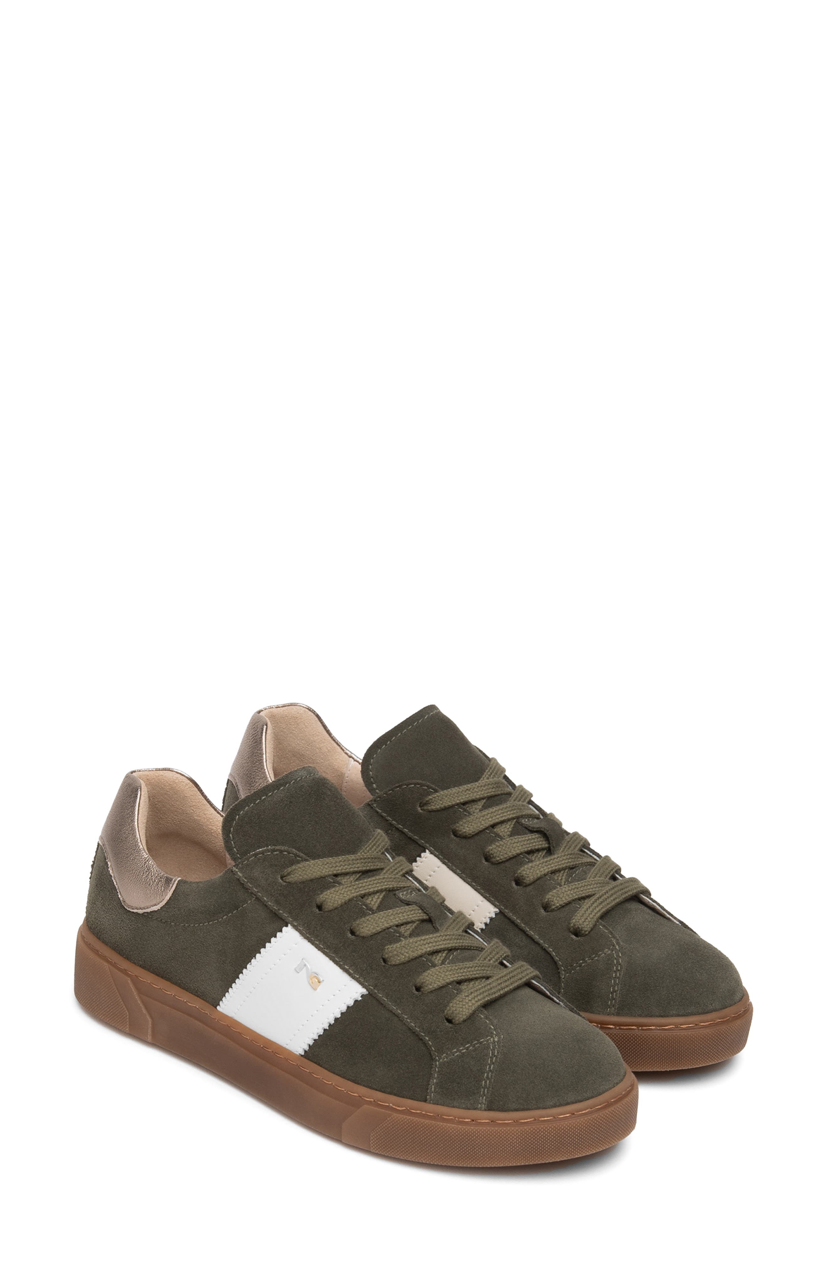 Retro Low Top Leather Sneaker, Main, color, OLIVE