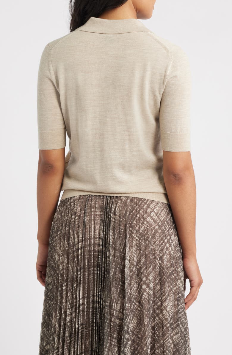 BOSS Fidenka Virgin Wool Polo Sweater, Alternate, color, Light Beige