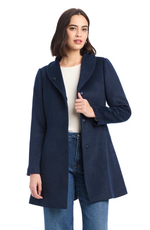 Kate Spade New York High Neck Belted Coat In Blue
