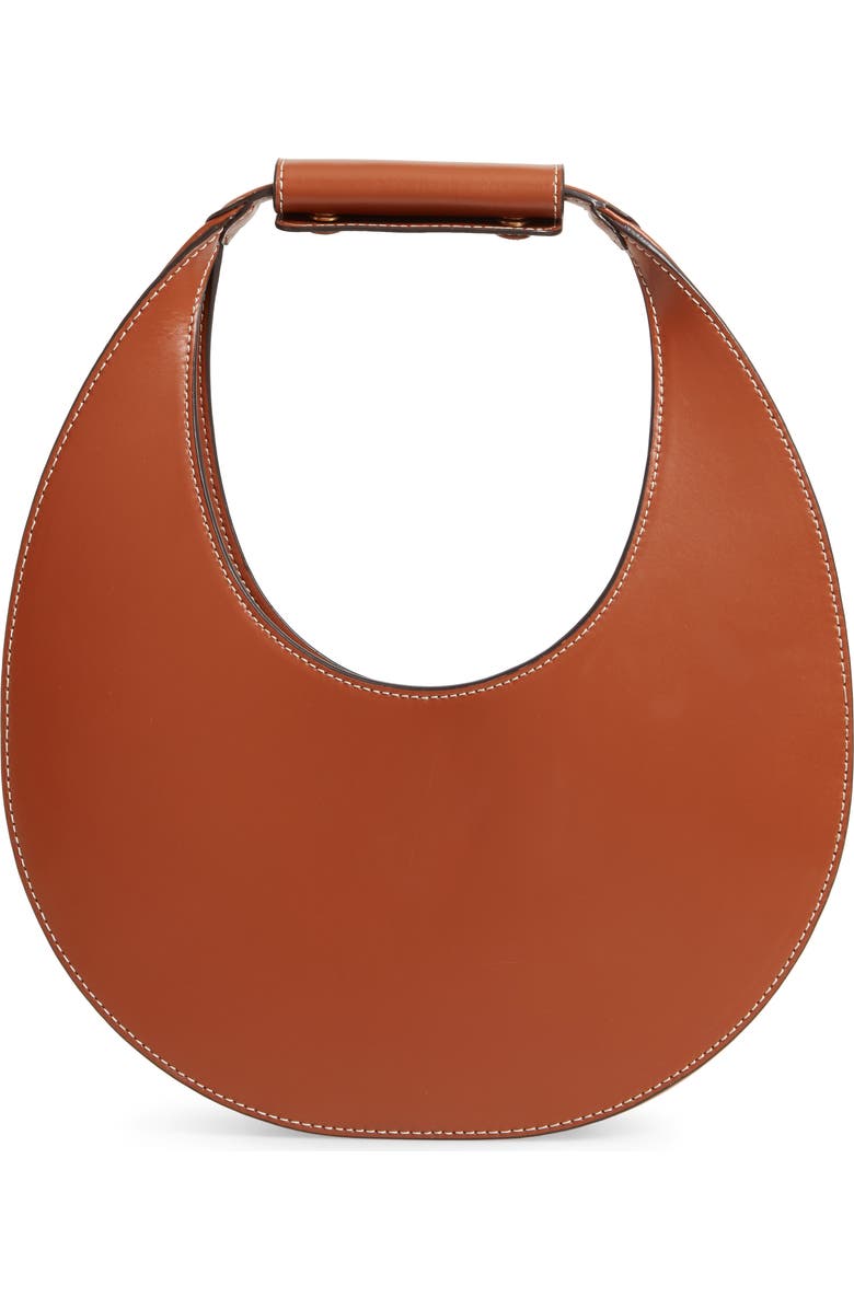 STAUD Leather Moon Bag, Alternate, color, Tan