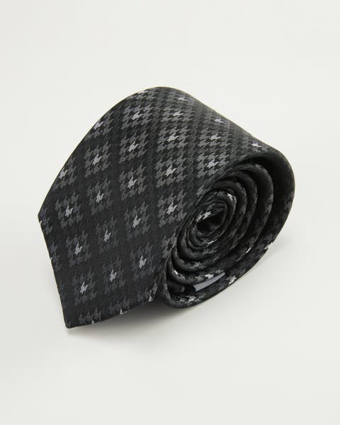 Houndstooth Mosaic Silk Jacquard Tie